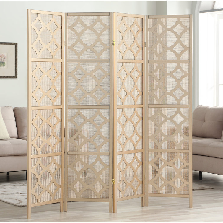 Mercer41 Keper 68'' W x 70.31'' H 4 Panel Solid Wood Folding Room